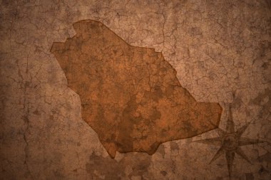 Suudi Arabistan harita üzerinde vintage çatlamak kağıt arka plan