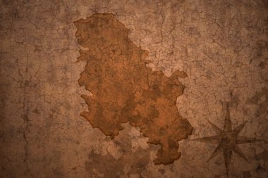 Sırbistan harita üzerinde vintage çatlamak kağıt arka plan