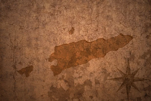 东帝汶地图上复古裂纹论文的背景 — 图库照片