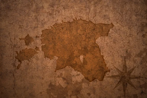 Mapa Estonii na vintage roztrzaskać tło — Zdjęcie stockowe