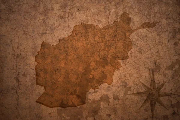 アフガニスタン地図ヴィンテージ クラック用紙の背景 — ストック写真