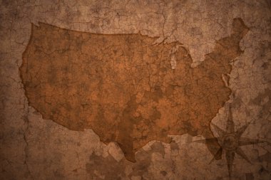 eski vintage çatlamak kağıt arka plan bir haritada Amerika Birleşik Devletleri
