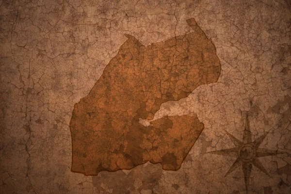 Djibouti mapa sobre un viejo fondo de papel crack vintage — Foto de Stock