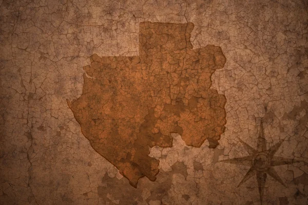Габон карта на старовинному тріщинному папері — стокове фото