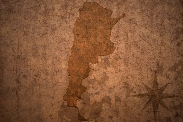 Argentina mapa em um velho vintage crack papel fundo — Fotografia de Stock