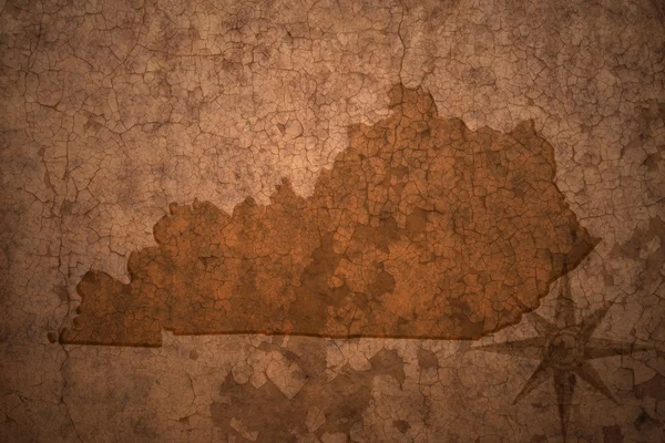 Kentucky állam Térkép a régi vintage kiváló papír alapon — Stock Fotó