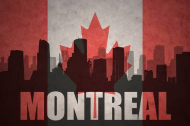 Özet metni Montreal vintage Kanada bayrağı ile şehir silüeti