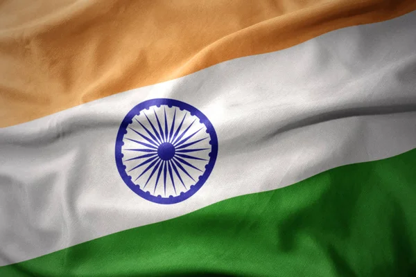 Sventolando bandiera colorata dell'India . — Foto Stock