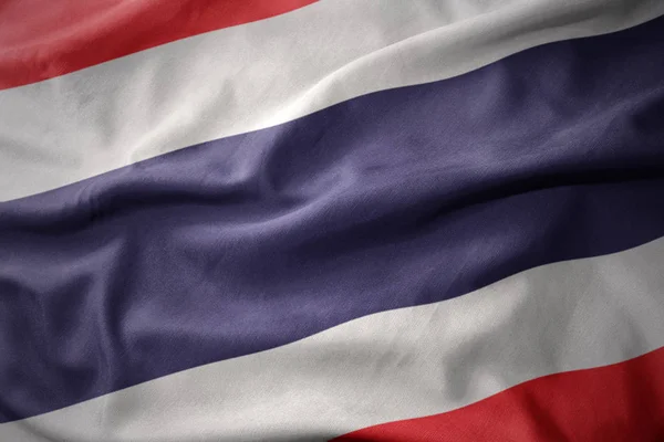 Waving colorful flag of thailand. — Stock Photo, Image