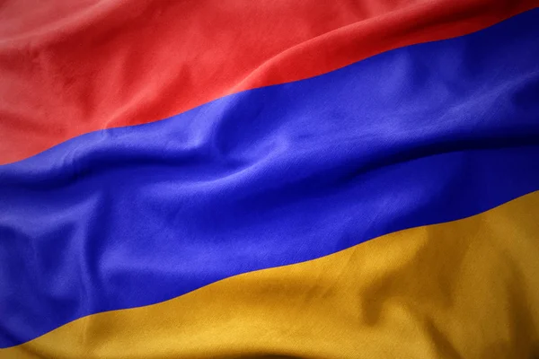 Viftar färgglada flagga av Armenien. — Stockfoto