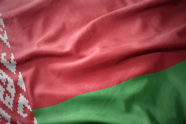 Waving colorful flag of belarus. — Stock Photo, Image