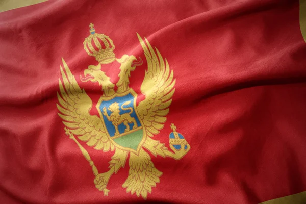 Ondeando colorida bandera de montenegro . — Foto de Stock