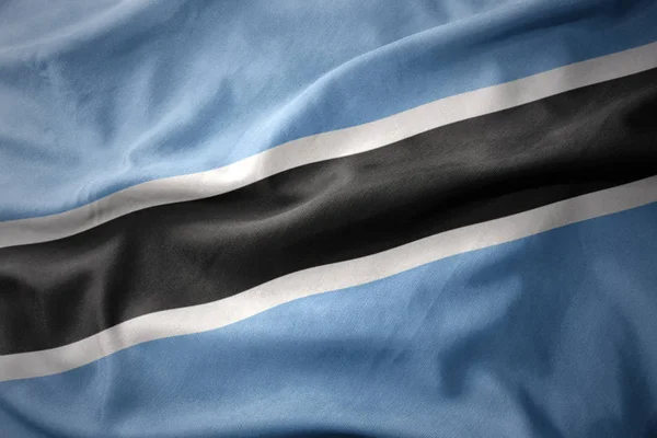 Agitant drapeau coloré du Botswana . — Photo