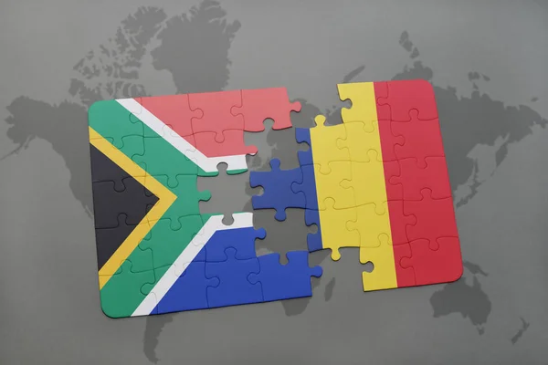 Puzzle Avec Le Drapeau National Dafrique Du Sud Et Le