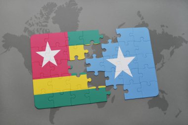 togo Türkeş ulusal bayrak bir dünya haritası üzerinde ile bulmaca