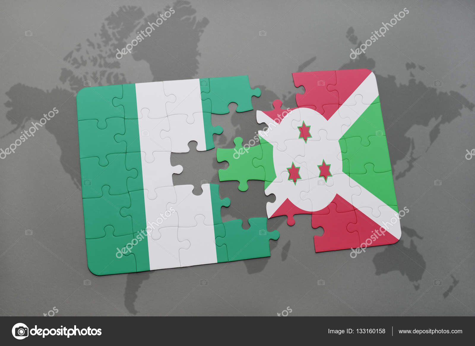 Puzzle Avec Le Drapeau National Du Nigeria Et Le Burundi Sur