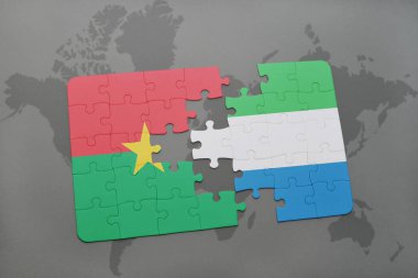 burkina faso ve sierra leone bir dünya haritası üzerinde bayrağı ile bulmaca