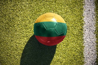 sahada futbol topu Litvanya bayrağı ile yatıyor