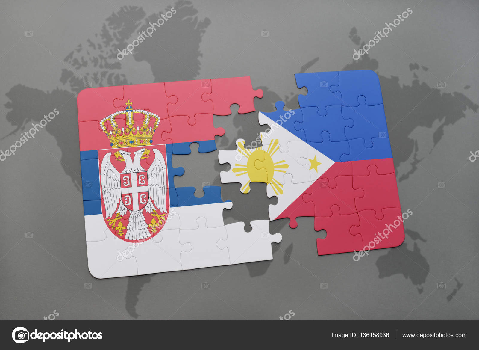 Puzzle Avec Le Drapeau National De La Serbie Et Les