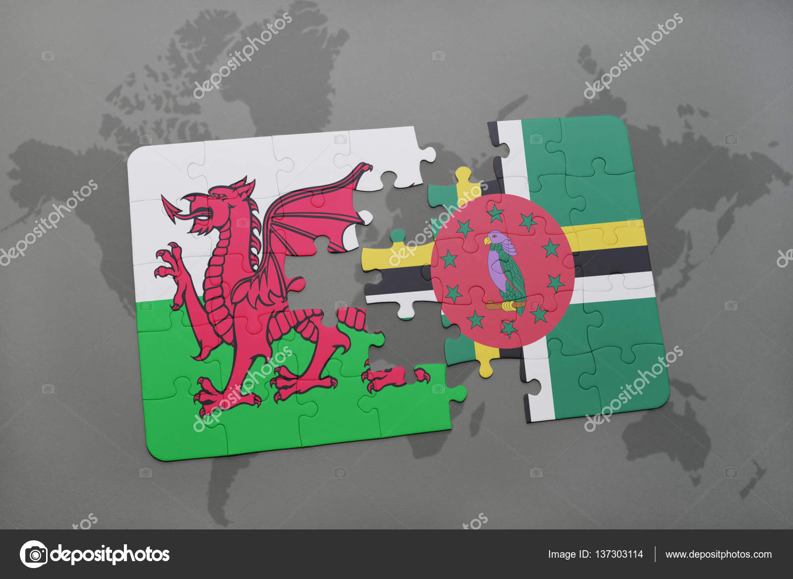 Puzzle Avec Le Drapeau National Du Pays De Galles Et