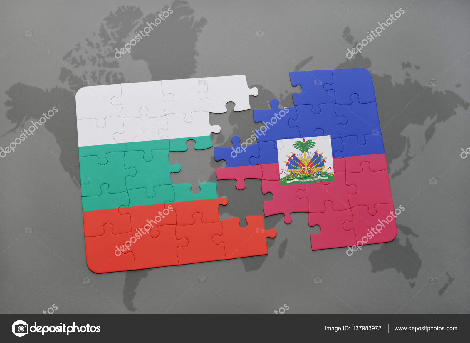 Puzzle Avec Le Drapeau National De La Bulgarie Et De Haïti