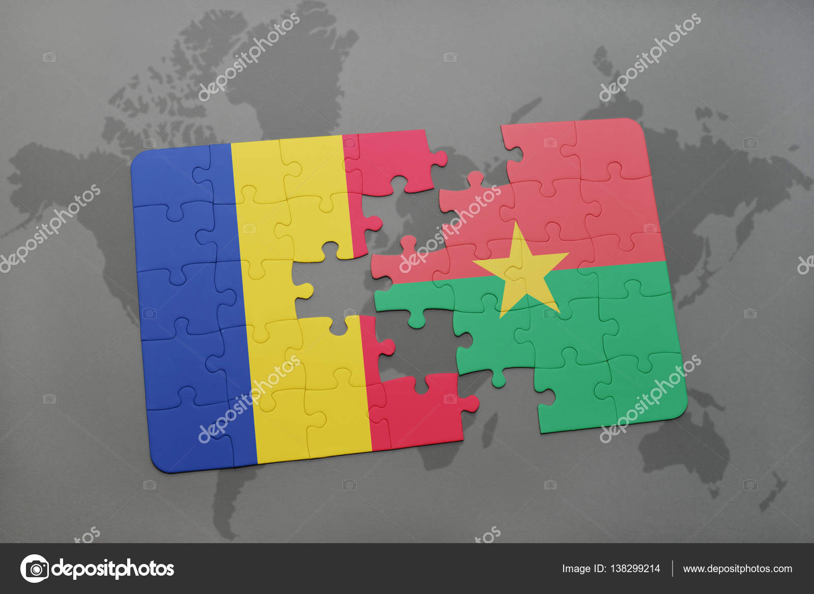 Puzzle Avec Le Drapeau National De La Roumanie Et Burkina