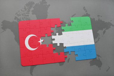 Türkiye ve sierra leone bir dünya haritası üzerinde bayrağı ile bulmaca