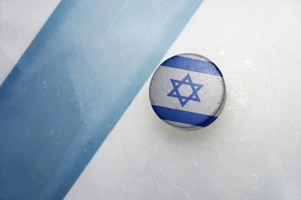 Viejo disco de hockey con la bandera nacional de Israel . —  Fotos de Stock