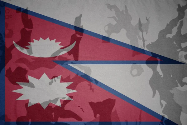 Флаг Непала на текстуре хаки. военная концепция — стоковое фото