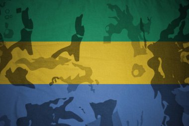 gabon bayrağı haki doku. askeri kavram