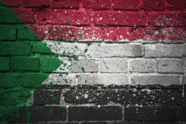 sudan ulusal bayrak bir tuğla duvar boyalı