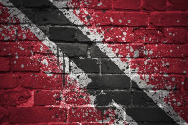 trinidad ve tobago ulusal bayrak bir tuğla duvar boyalı