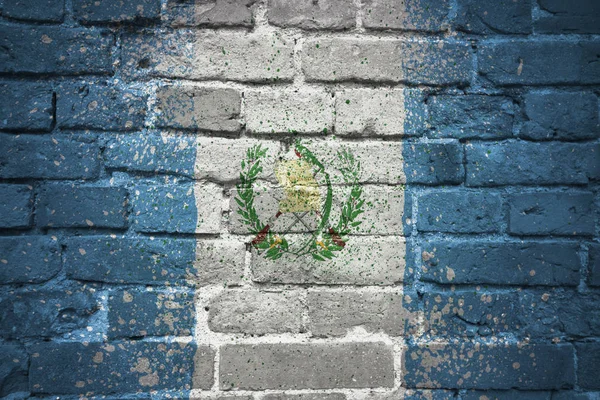Painted national flag of guatemala on a brick wall — Stock Photo, Image