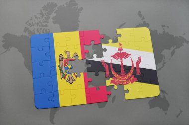 moldova ve brunei bir dünya haritası üzerinde bayrağı ile bulmaca