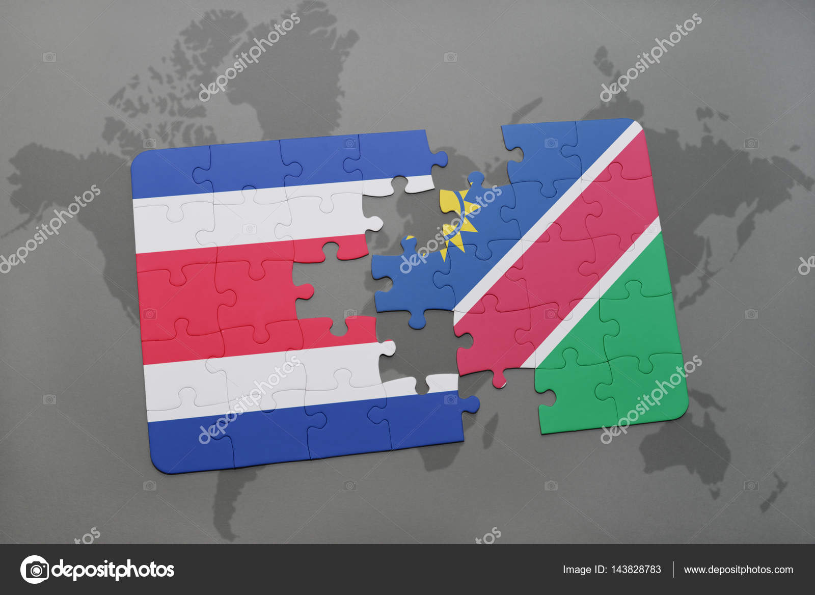 Puzzle Avec Le Drapeau National Du Costa Rica Et De La