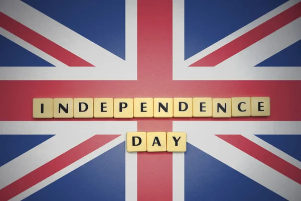 Irodalom-val szöveg függetlenség napja, a Nagy-Britannia zászlaja. — Stock Fotó