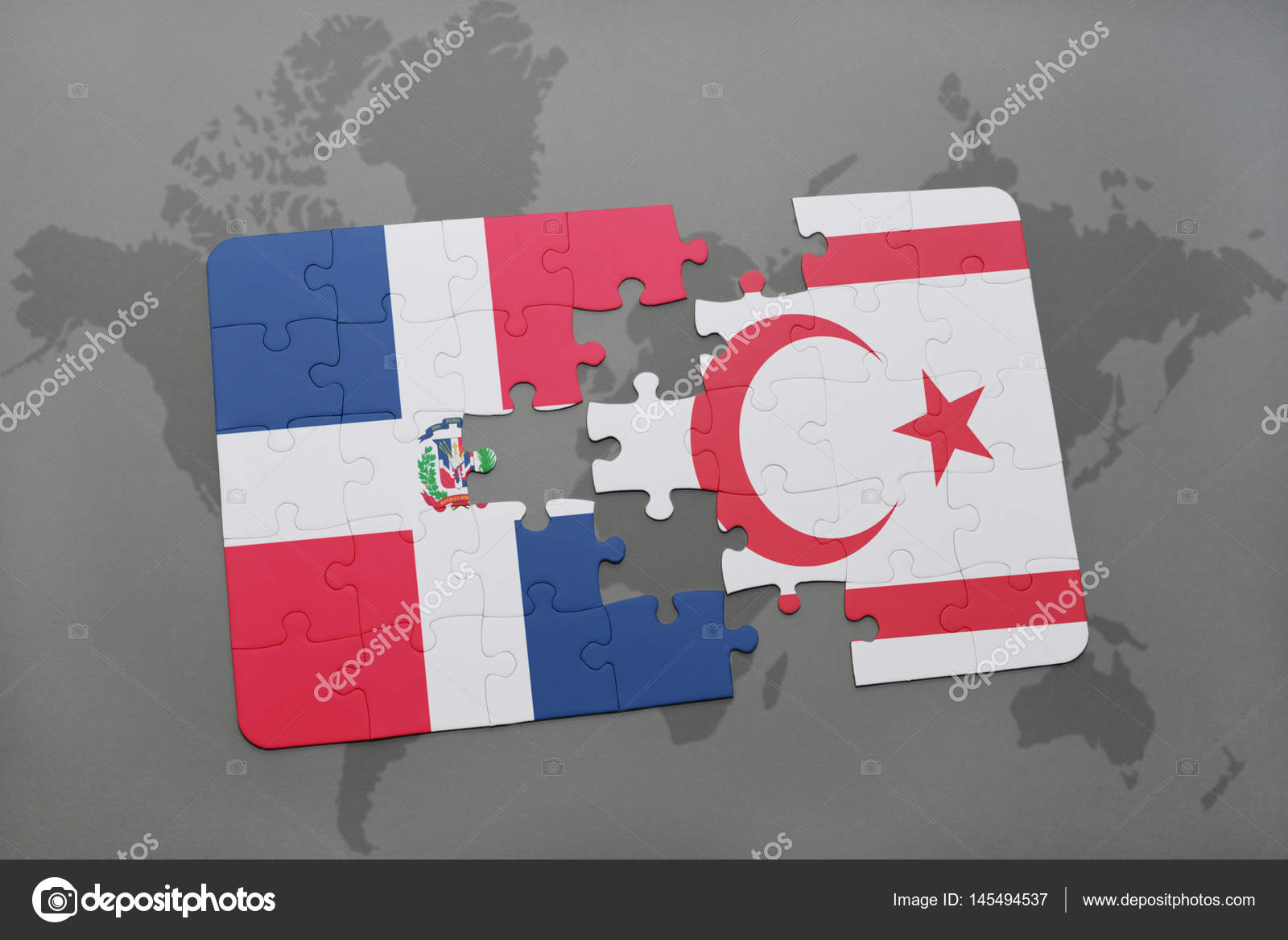 Puzzle Avec Le Drapeau National De République Dominicaine Et
