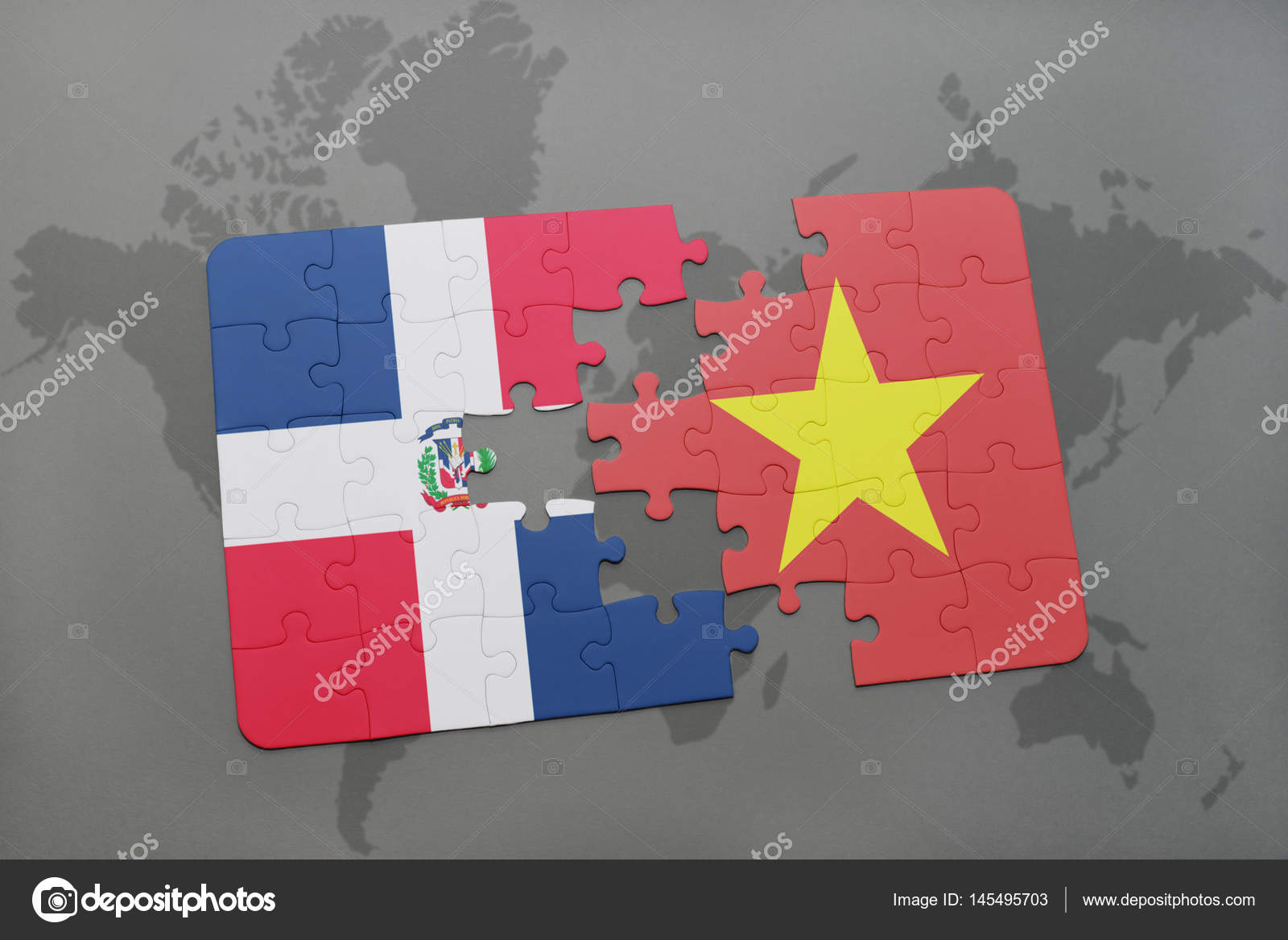 Puzzle Avec Le Drapeau National Du Vietnam Et La République