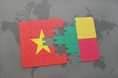 vietnam ve benin bir dünya haritası üzerinde bayrağı ile bulmaca