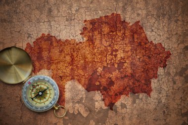 Kazakistan Haritası eski vintage çatlamak kağıt üzerinde