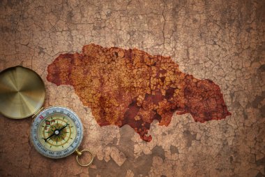 Jamaika Haritası eski vintage çatlamak kağıt üzerinde