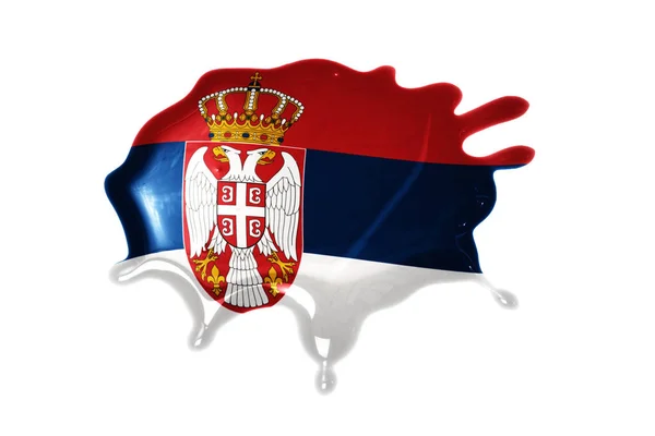 Tache avec le drapeau national de la serbie — Photo