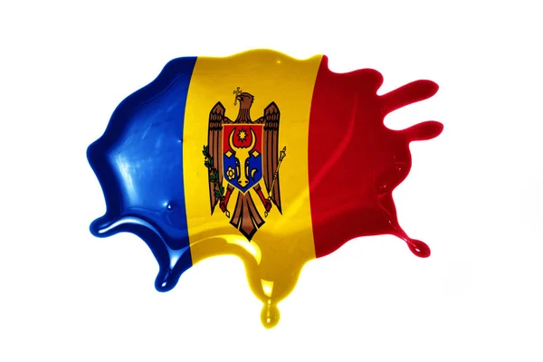 Mancha con bandera nacional de Moldavia — Foto de Stock