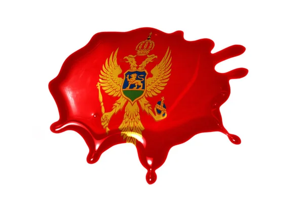 Mancha con bandera nacional de montenegro — Foto de Stock