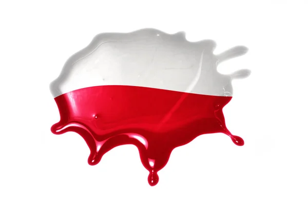 Пятно с национальным флагом Польши — стоковое фото