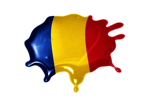 罗马尼亚国旗与污点 — 图库照片