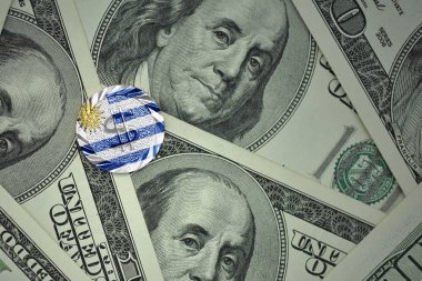 dolar işareti ile uruguay ulusal bayrak Doları para banknot arka planda olan sikke