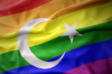 Türkiye gökkuşağı Eşcinsel gurur bayrak bayrak sallayarak