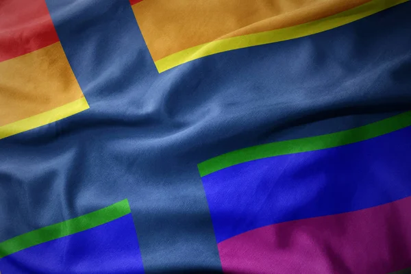 Ondeando finland rainbow gay pride flag banner — Foto de Stock