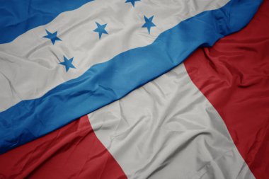 Peru 'nun renkli bayrağı ve Honduras' ın ulusal bayrağı.